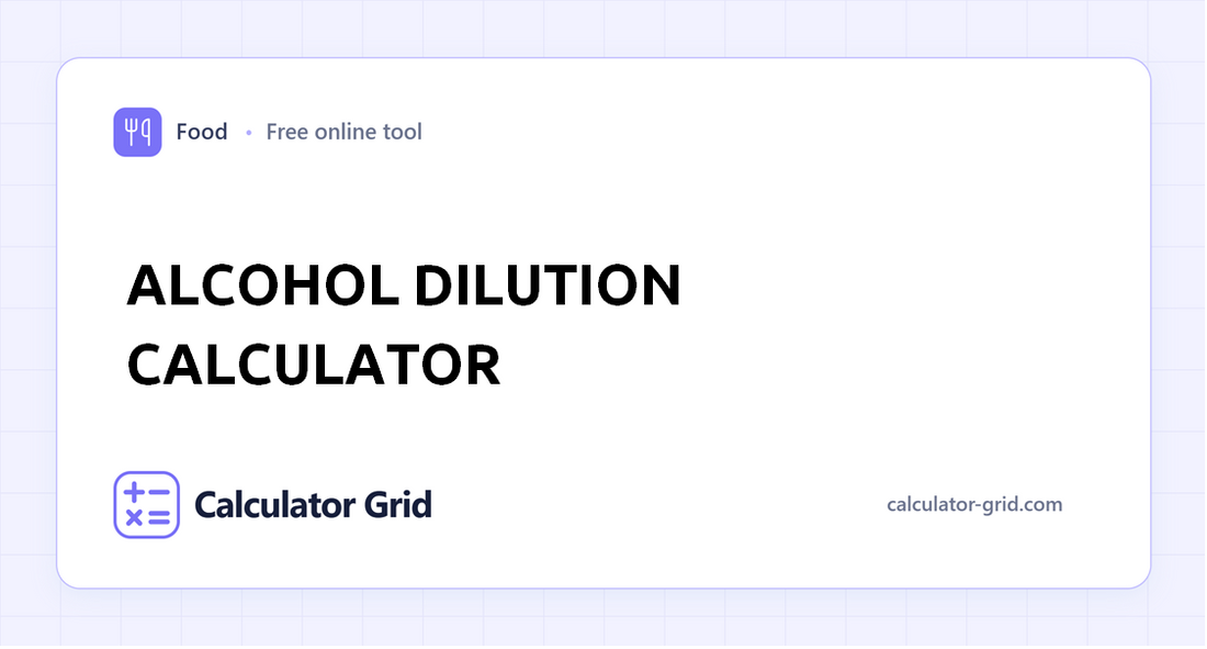 Alcohol Dilution Calculator