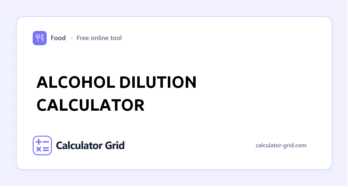 Alcohol Dilution Calculator
