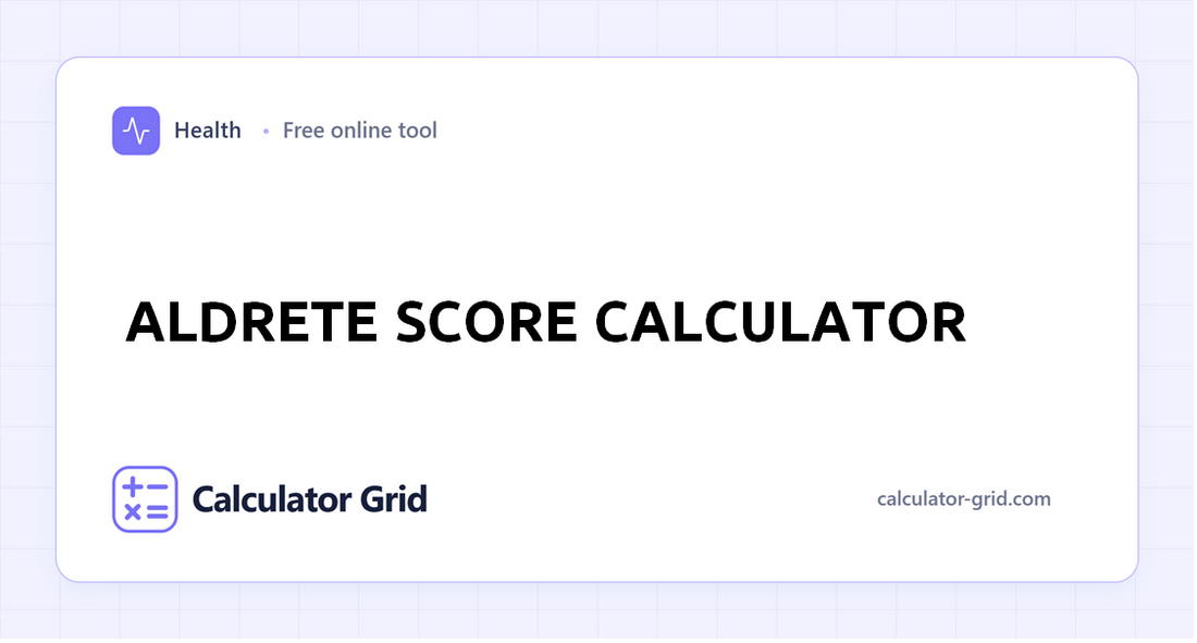 Aldrete Score Calculator