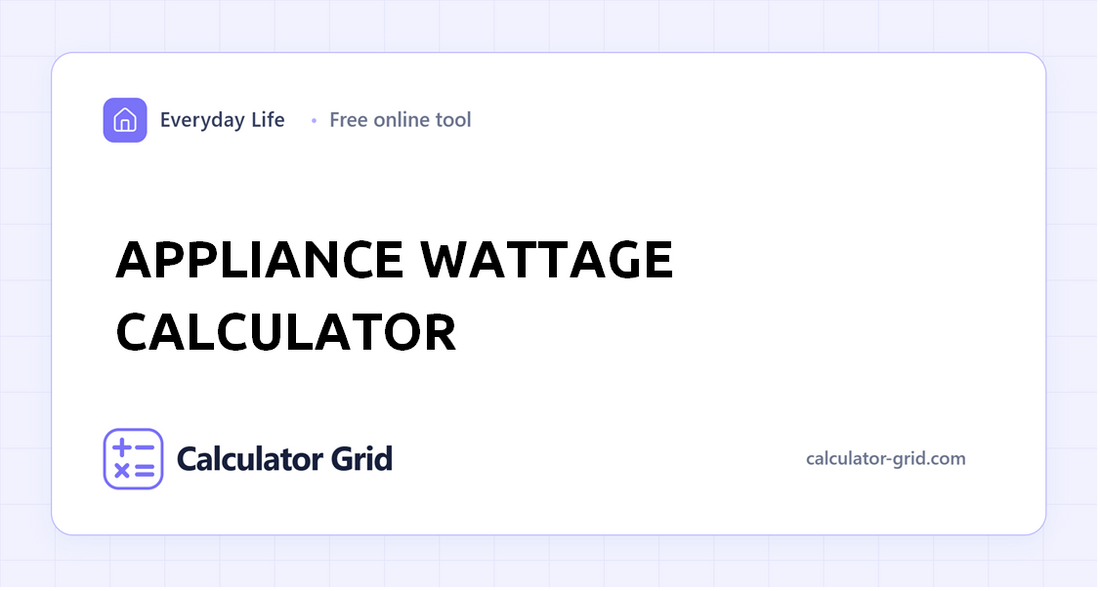 Appliance Wattage Calculator