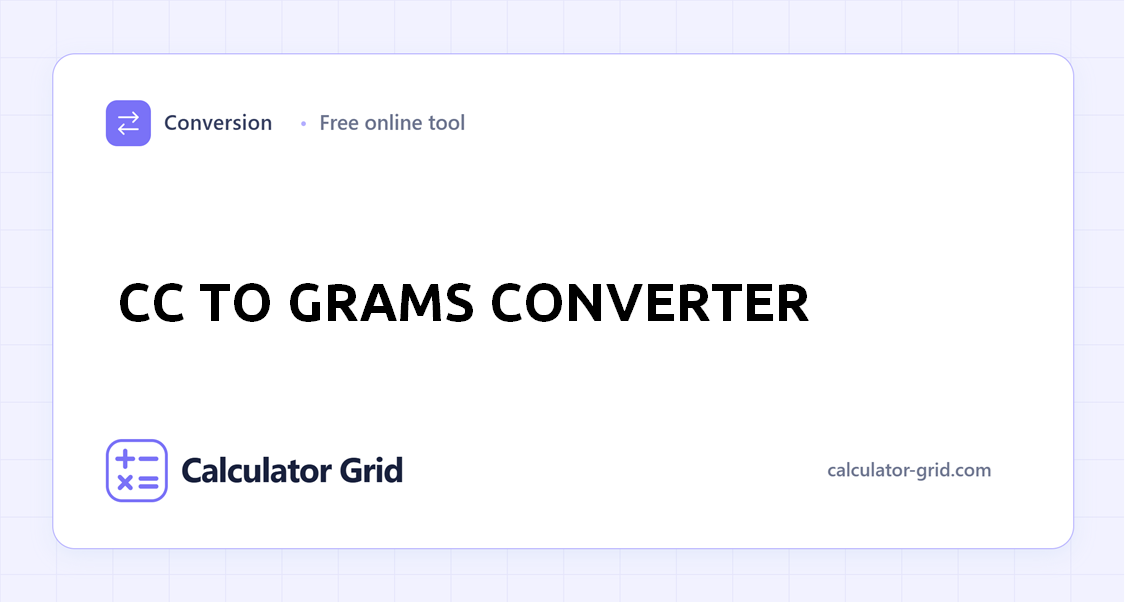 cc to Grams Converter