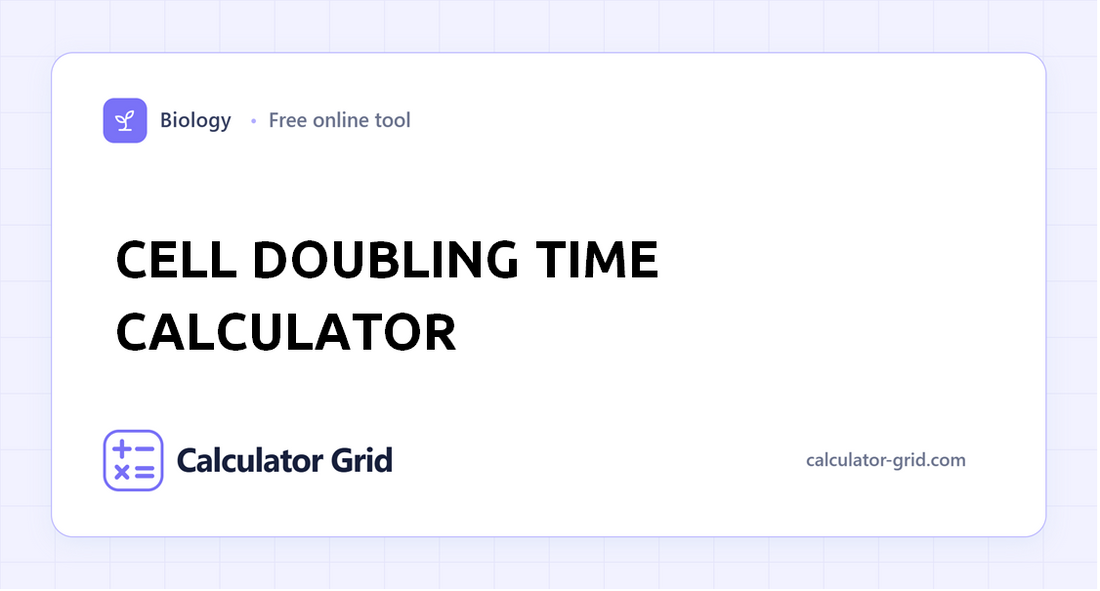 Cell Doubling Time Calculator