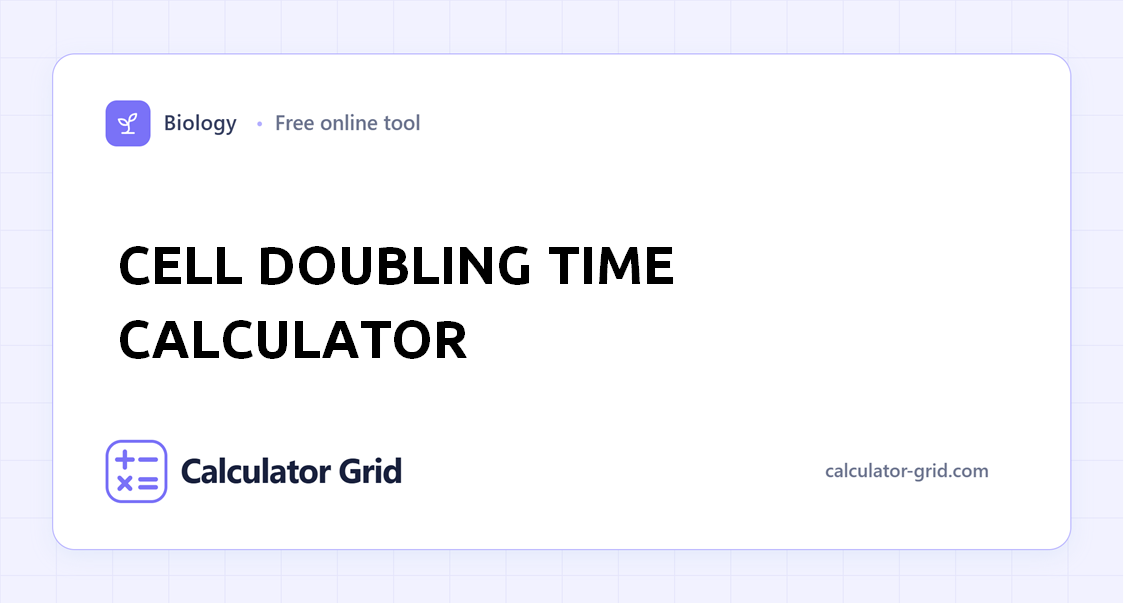 Cell Doubling Time Calculator