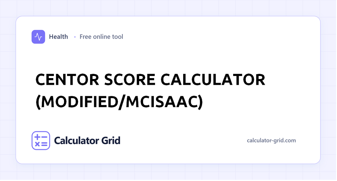 Centor Score Calculator (Modified/McIsaac)
