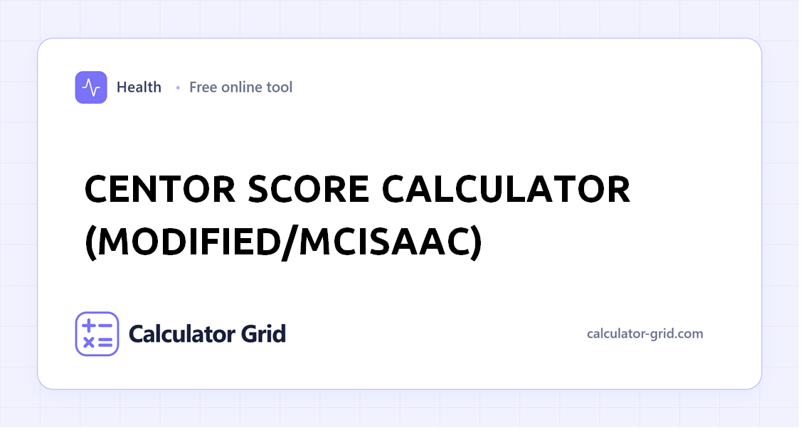 Centor Score Calculator (Modified/McIsaac)