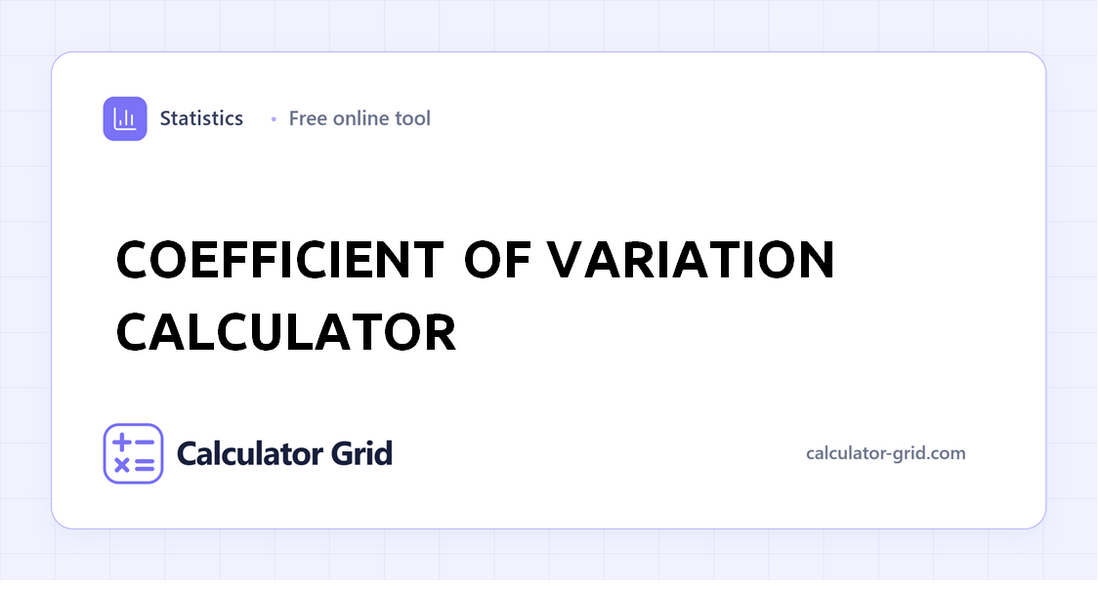 Coefficient of Variation Calculator