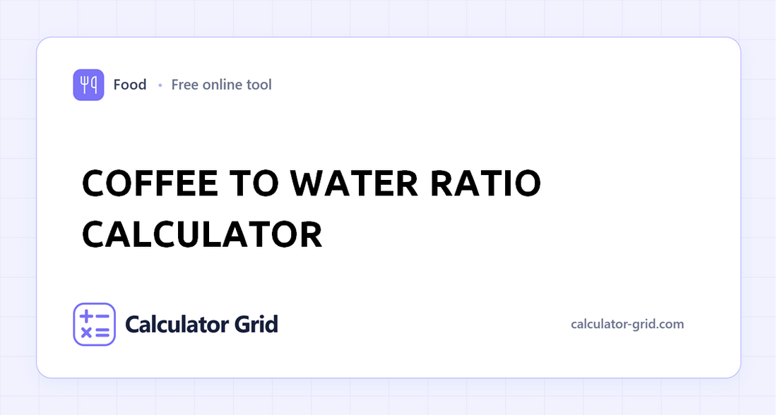 Coffee to Water Ratio Calculator