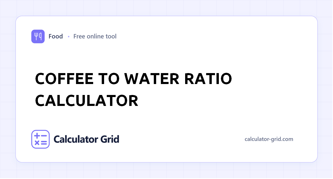 Coffee to Water Ratio Calculator
