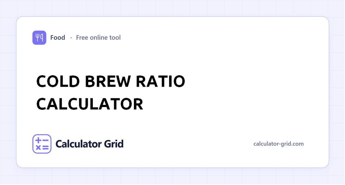 Cold Brew Ratio Calculator
