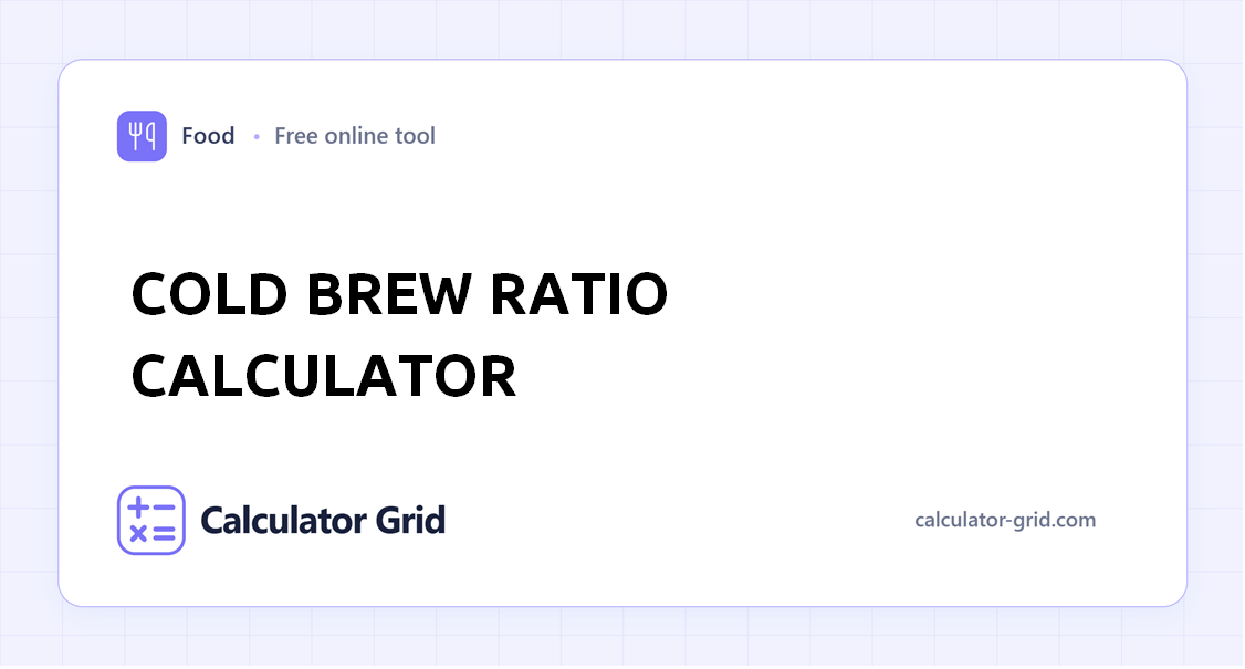 Cold Brew Ratio Calculator