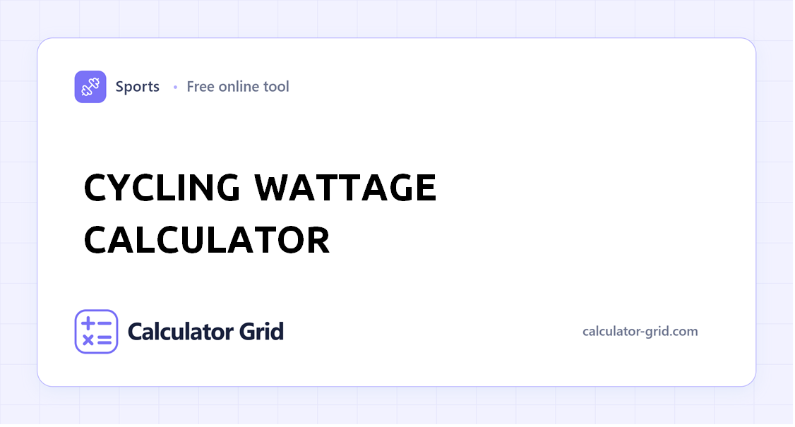 Cycling Wattage Calculator