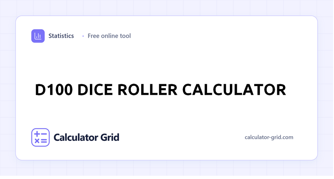 D100 Dice Roller Calculator