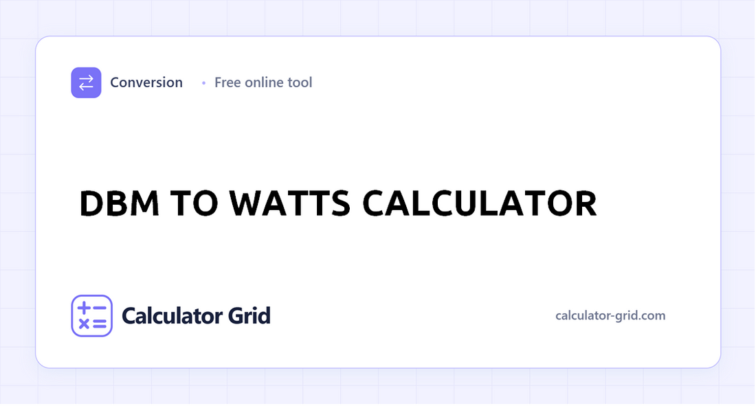 dBm to Watts Calculator