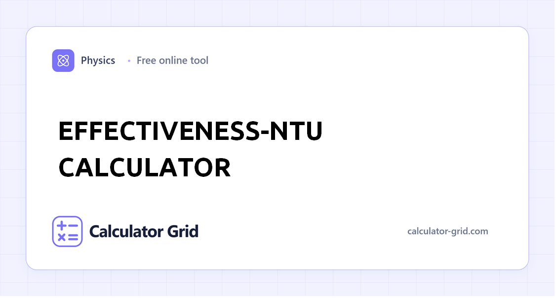 Effectiveness-NTU Calculator