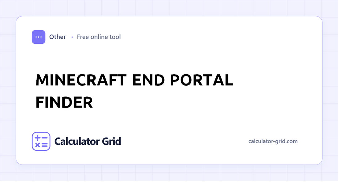 Minecraft End Portal Finder