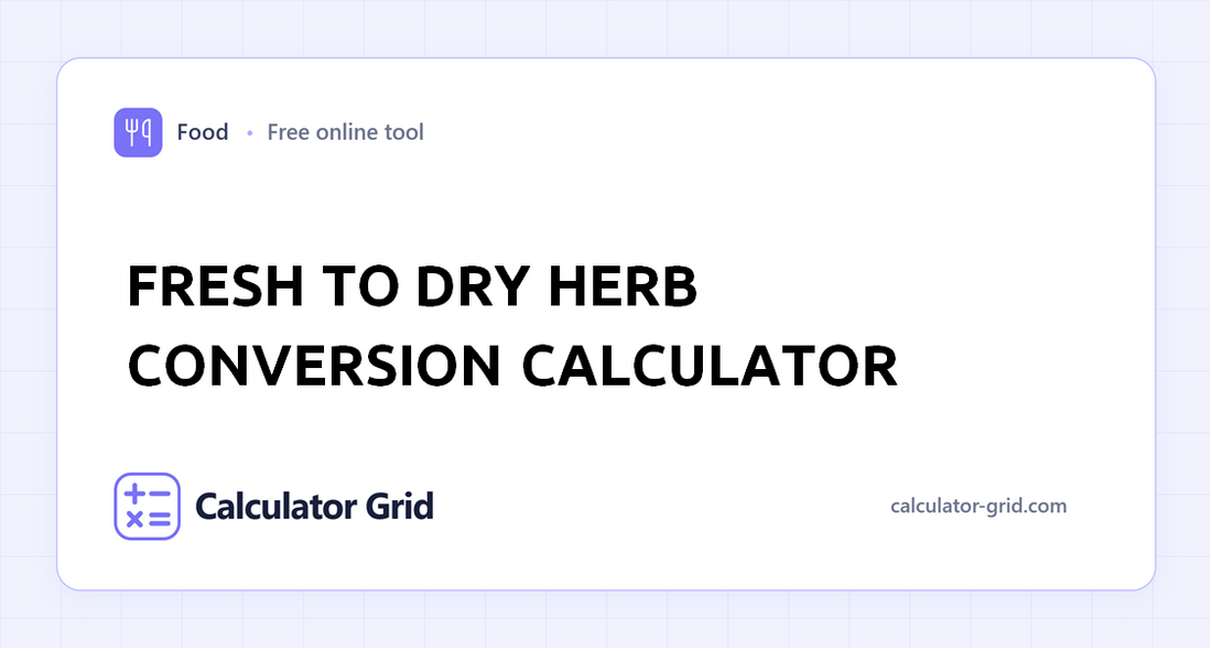 Fresh to Dry Herb Conversion Calculator