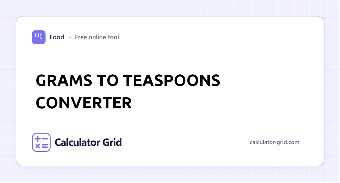 Grams to Teaspoons Converter