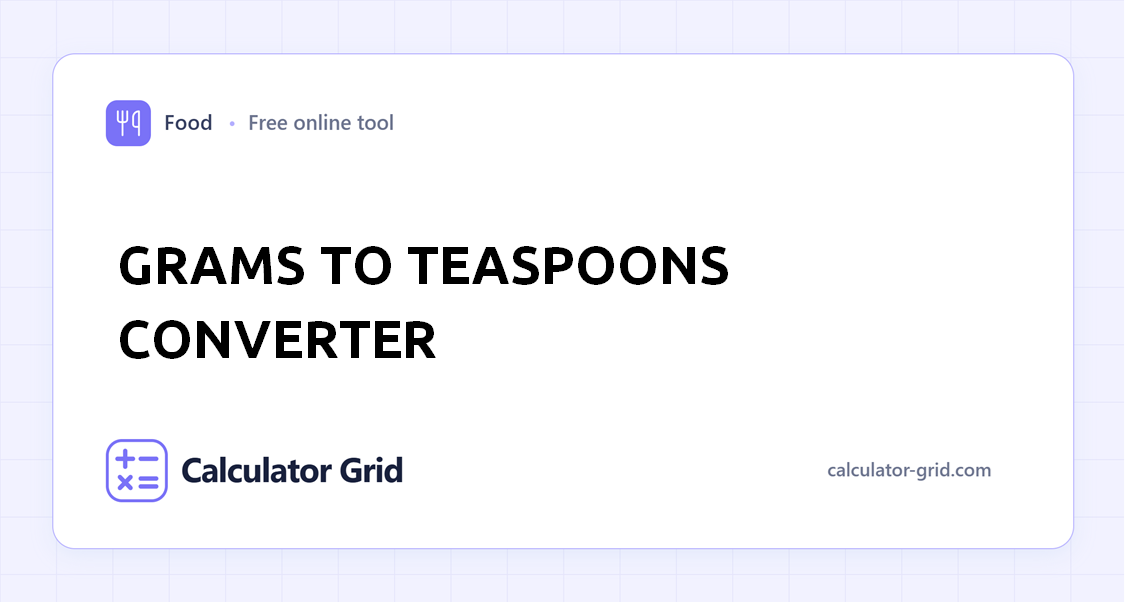 Grams to Teaspoons Converter