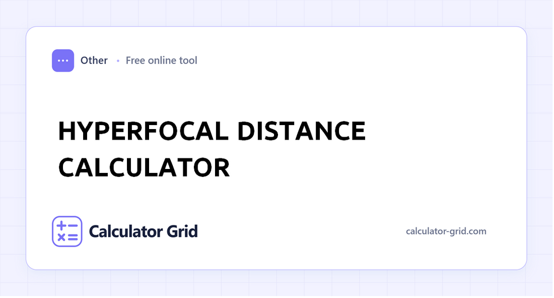 Hyperfocal Distance Calculator