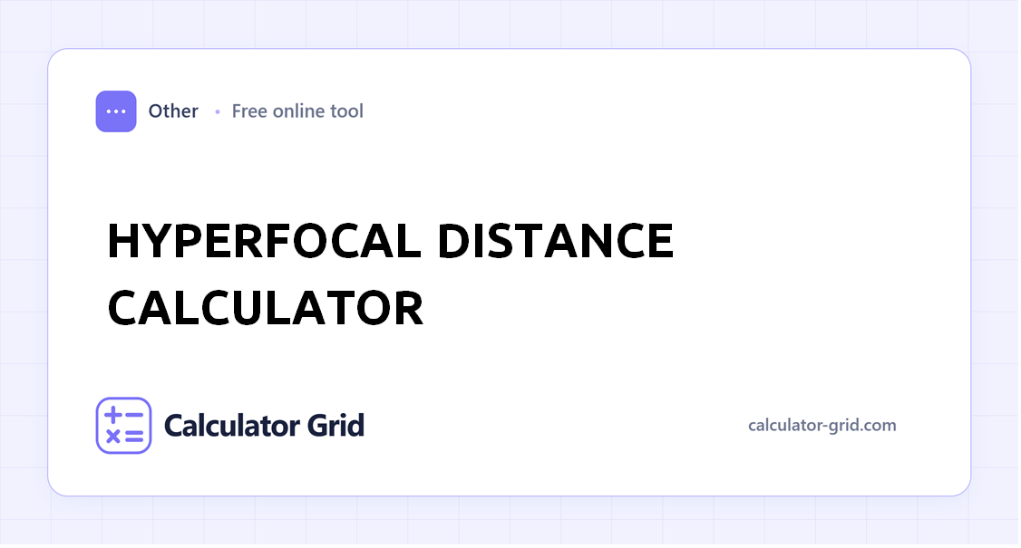 Hyperfocal Distance Calculator