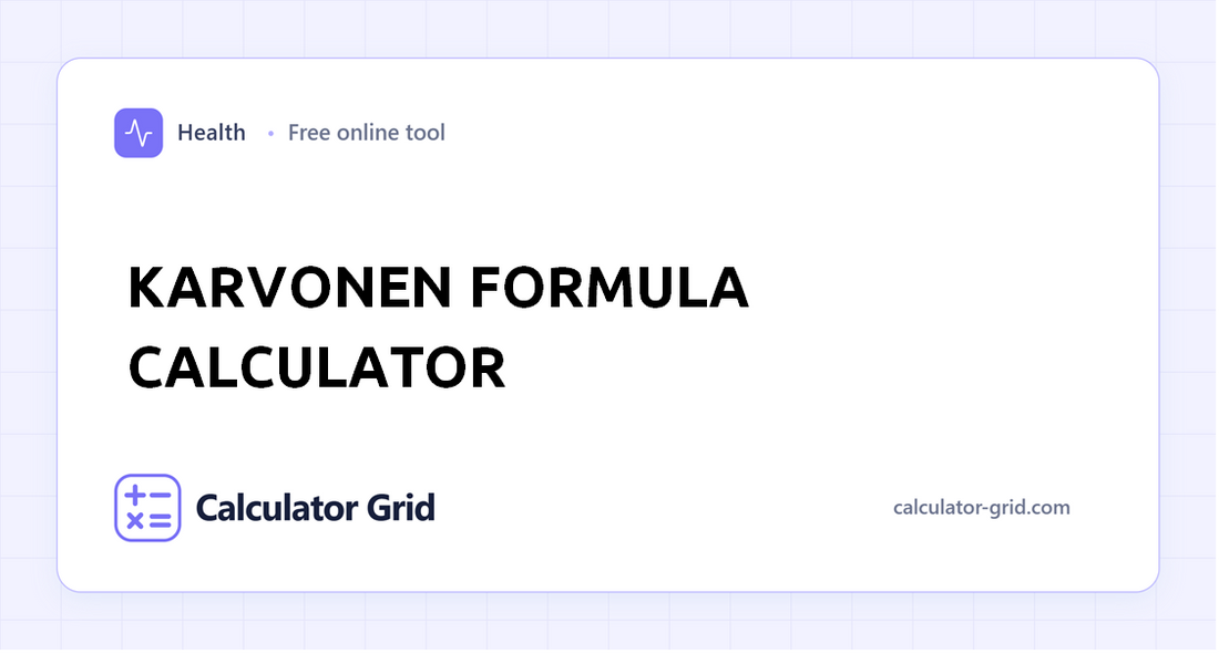 Karvonen Formula Calculator