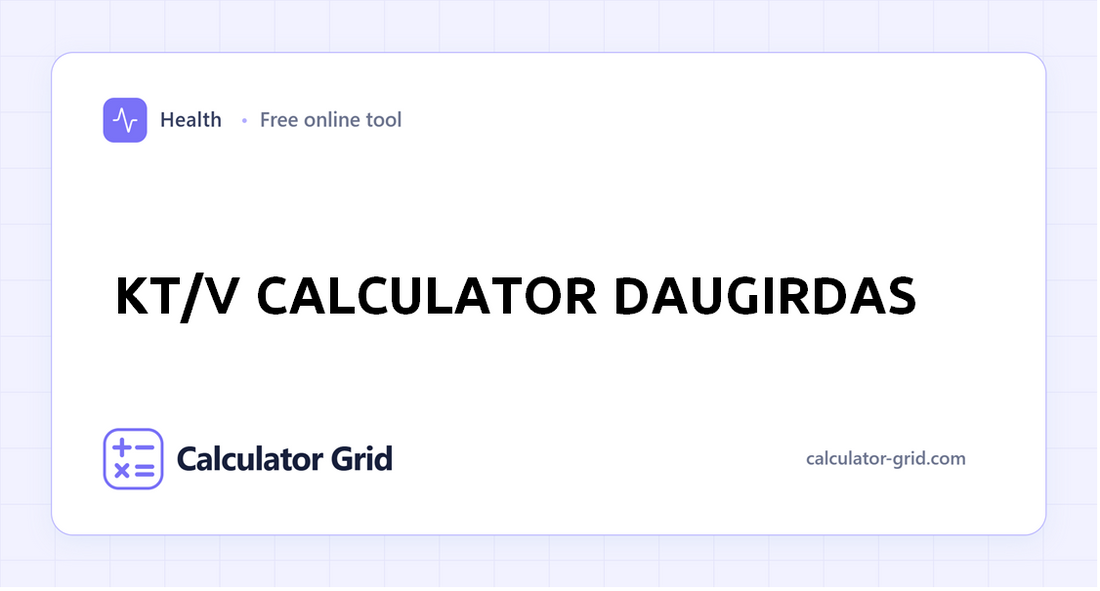 Kt/V Calculator Daugirdas