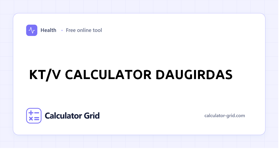 Kt/V Calculator Daugirdas