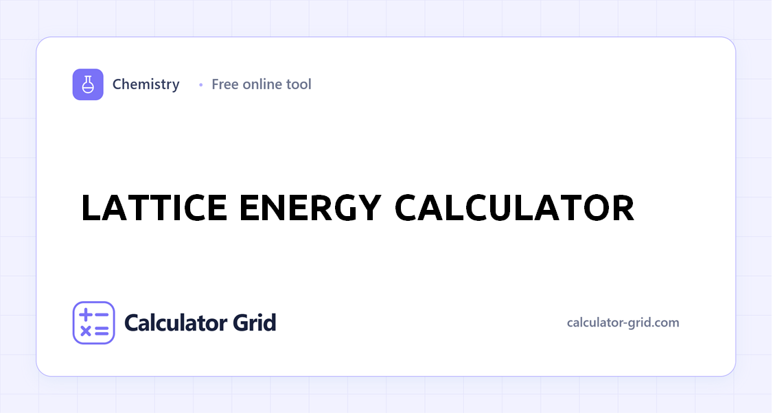 Lattice Energy Calculator