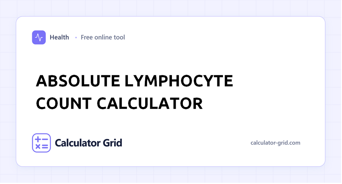 Absolute Lymphocyte Count Calculator