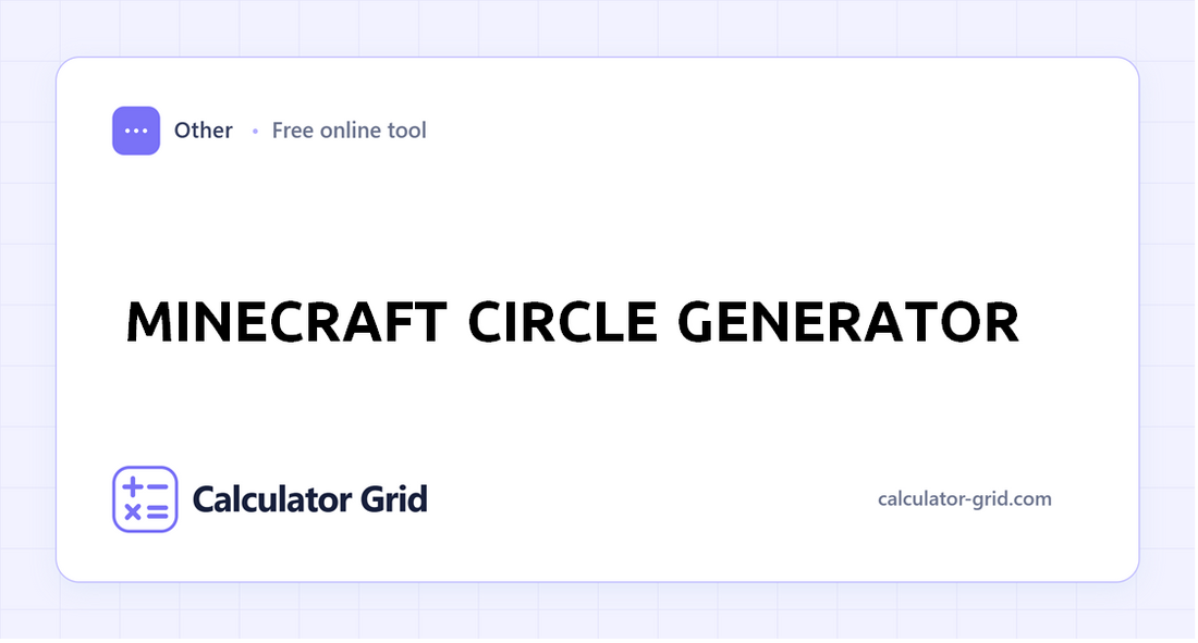 Minecraft Circle Generator