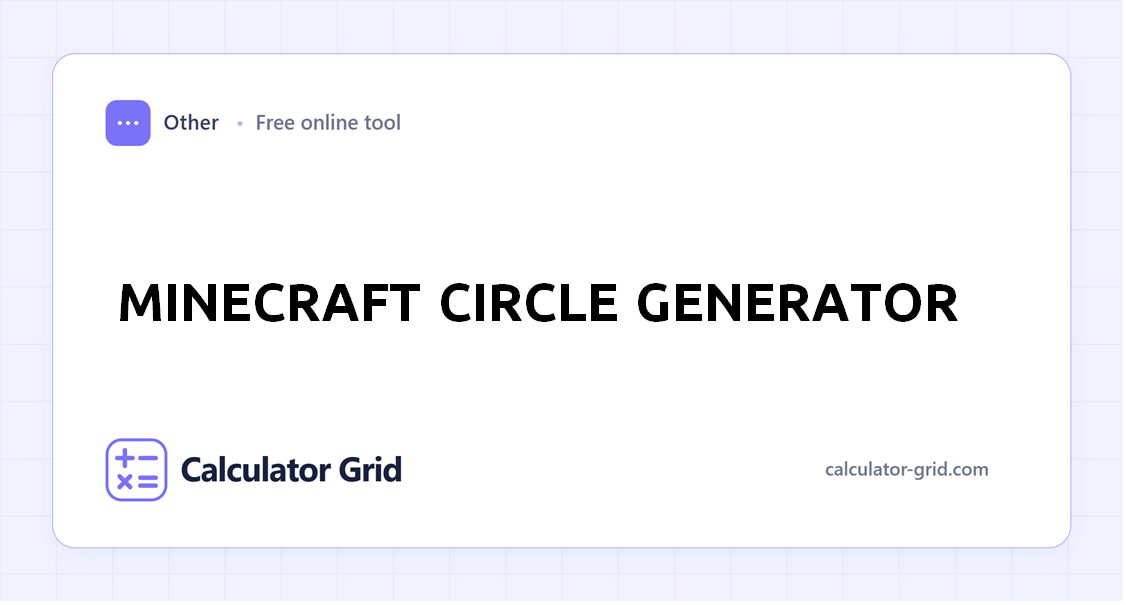 Minecraft Circle Generator