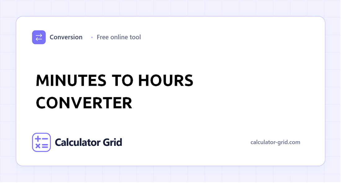 Minutes to Hours Converter