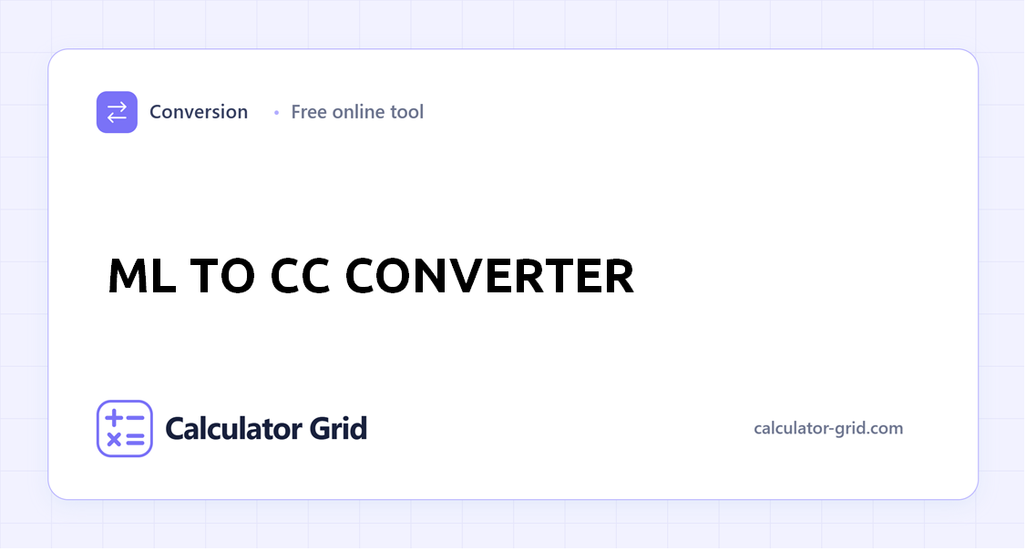 ml to cc Converter