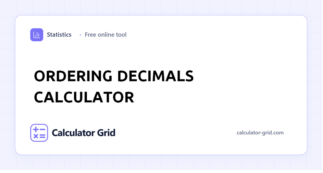 Ordering Decimals Calculator