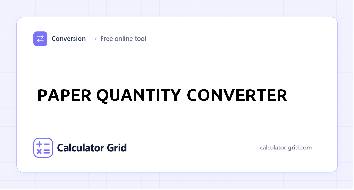 Paper Quantity Converter