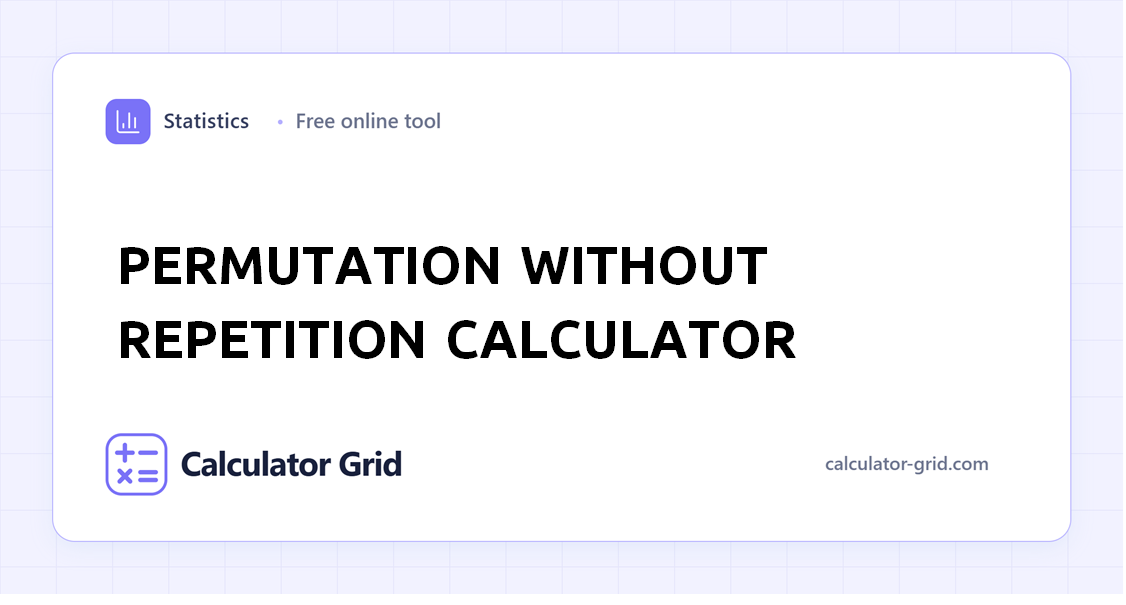 Permutation without Repetition Calculator