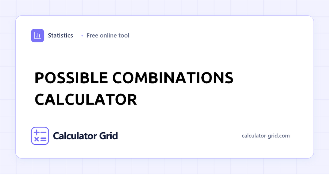 Possible Combinations Calculator