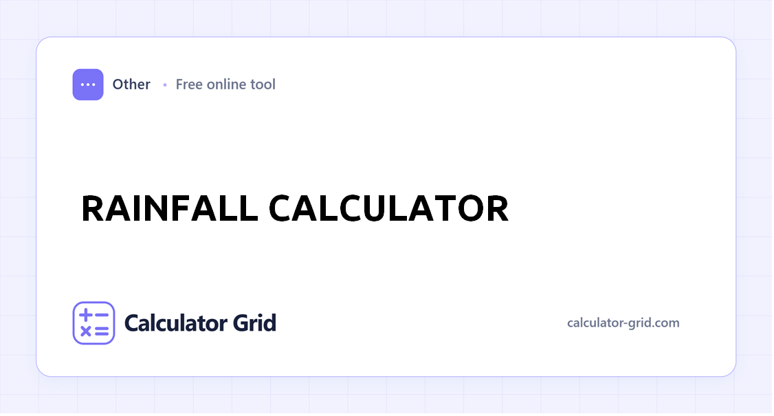 Rainfall Calculator