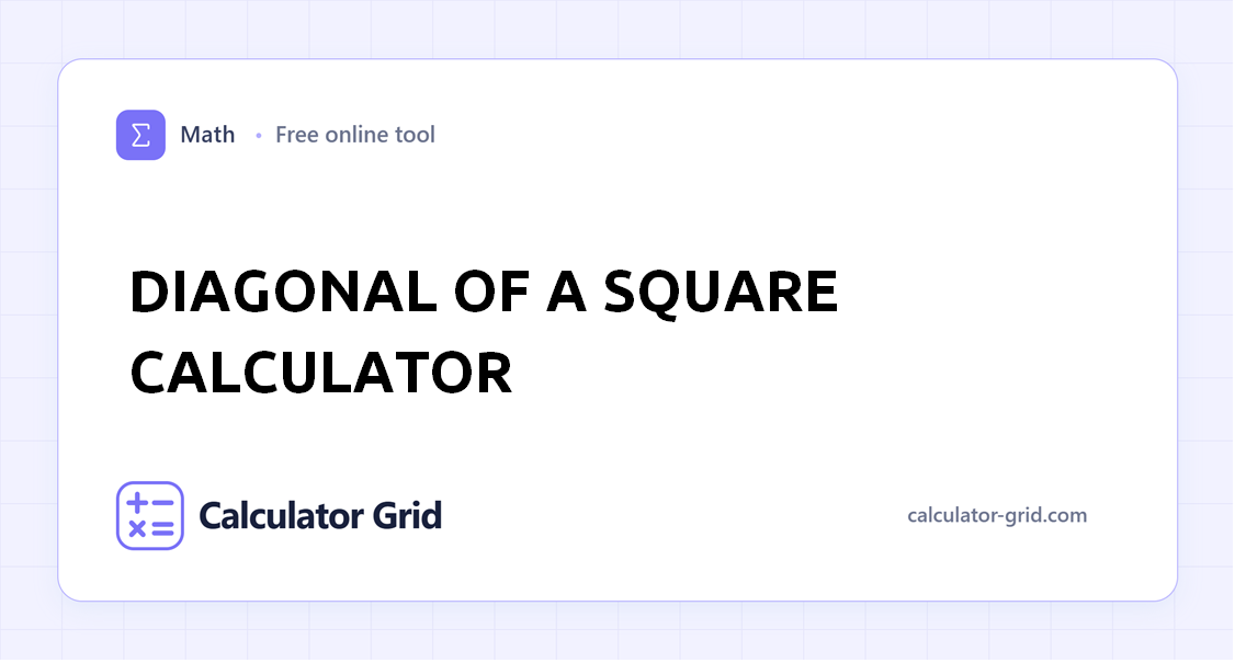 Diagonal of a Square Calculator
