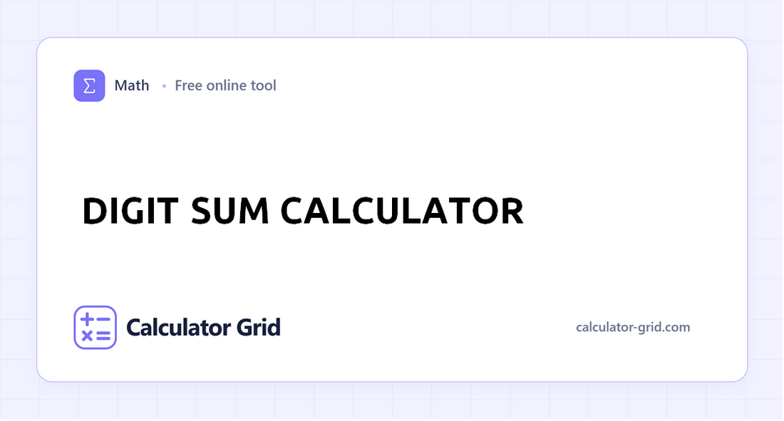 Digit Sum Calculator