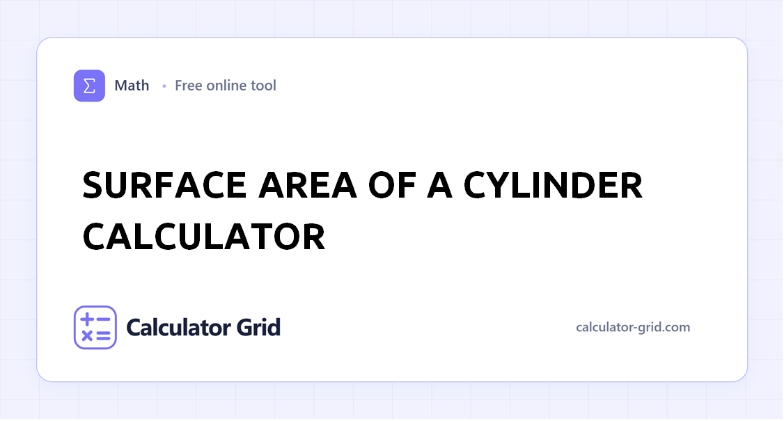Surface Area of a Cylinder Calculator