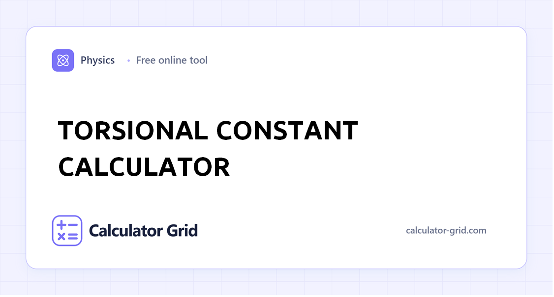 Torsional Constant Calculator