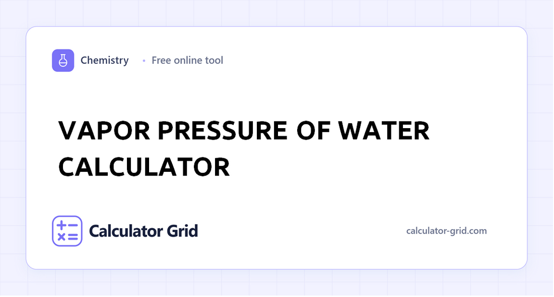 Vapor Pressure of Water Calculator