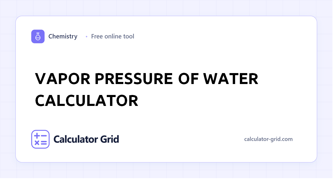 Vapor Pressure of Water Calculator