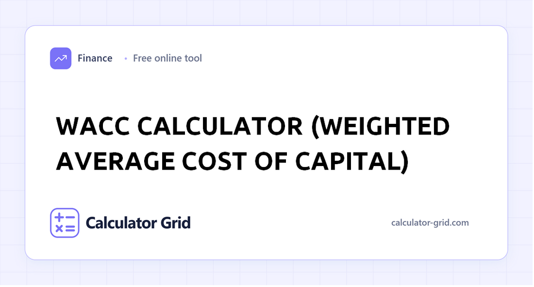 WACC Calculator (Weighted Average Cost of Capital)