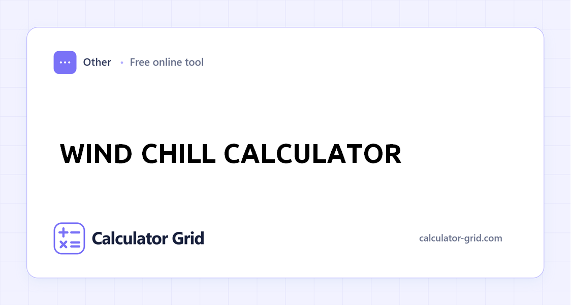 Wind Chill Calculator