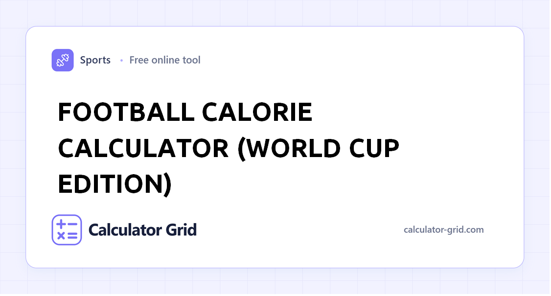 Football Calorie Calculator (World Cup Edition)